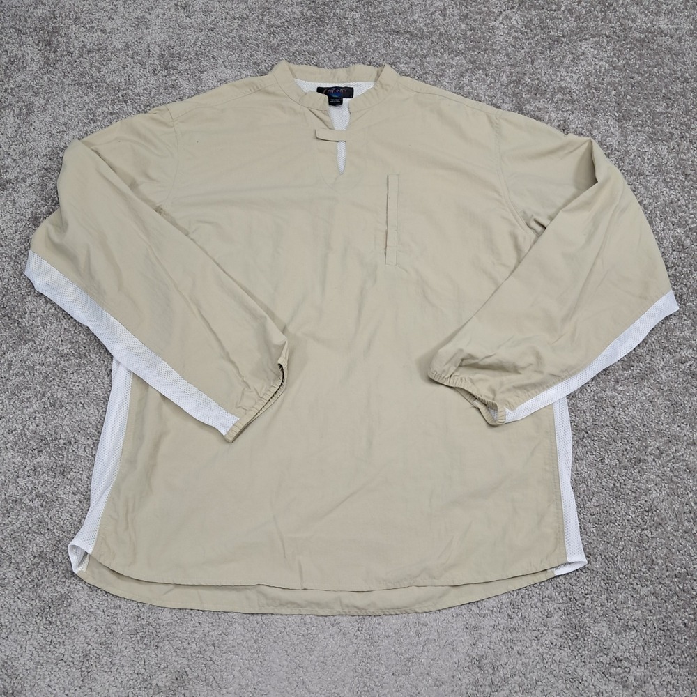 RailRiders Mens XL Tan Nylon Long Sleeve Vented Adventure Hiking Shirt XL
